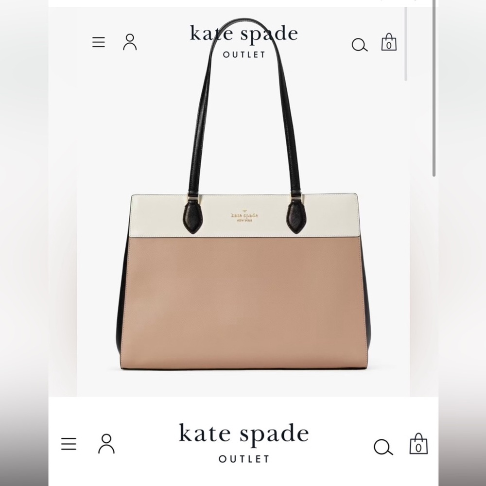 Kate Spade Tan and Black Leather Tote